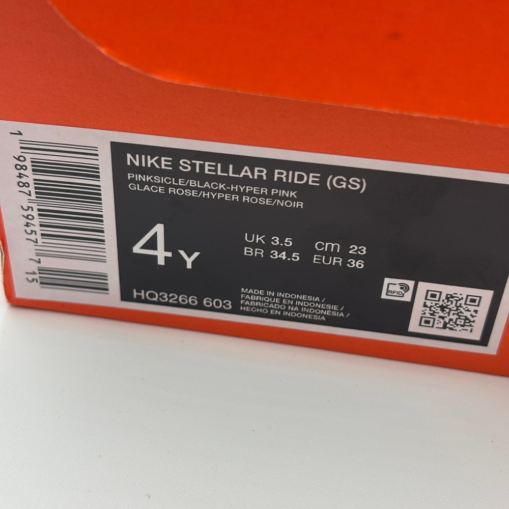 Nike Stellar Ride Shoes GS Size 4Y Pinksicle Hyper Pink Running HQ3266-603 - Picture 2 of 8